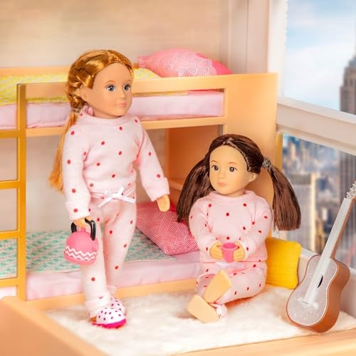 Lori Bunk Bed Set for Mini Dolls Bedroom Furniture for 6Inch Dolls Dollhouse Accessories 3 Years Urban Chic Bunk Bed - Image 5