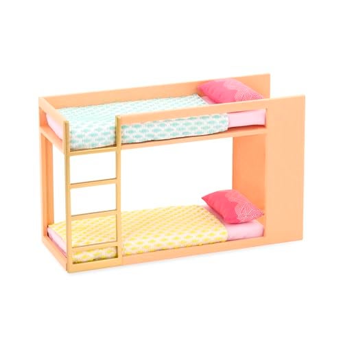 Lori Bunk Bed Set for Mini Dolls Bedroom Furniture for 6Inch Dolls Dollhouse Accessories 3 Years Urban Chic Bunk Bed - Image 1