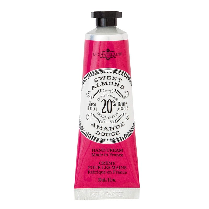 La Chatelaine 20 Shea Butter Hand Cream Travel Size Organic Argan Oil Moisturizing Nourishing Repairing ExtraRich Hand Lotion Made in France Paraben Free 1 oz  30ml Sweet Almond
