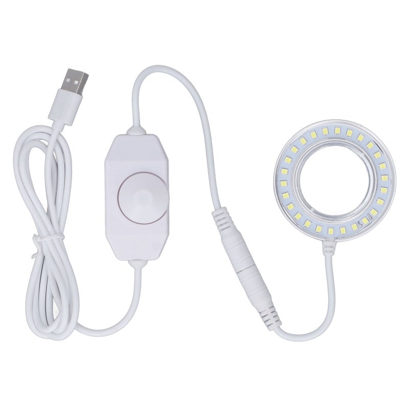 Microscope LED Light: Aluminum Alloy Frame, 0-100% Adjustable Brightness - Dustproof & Smoke Oil Proof, USB Powered LED Ring Light for Laboratory Scientific Inspection - Image 4