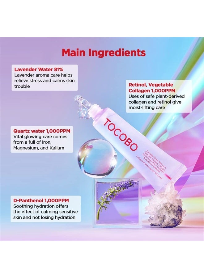 Tocobo Collagen Brightening Eye Gel Cream | Quartz Water, Lavender Water Extract, Brightening Eye Care, Eye Lifting | Vegan 1 Ounce / 30ml - Image 4