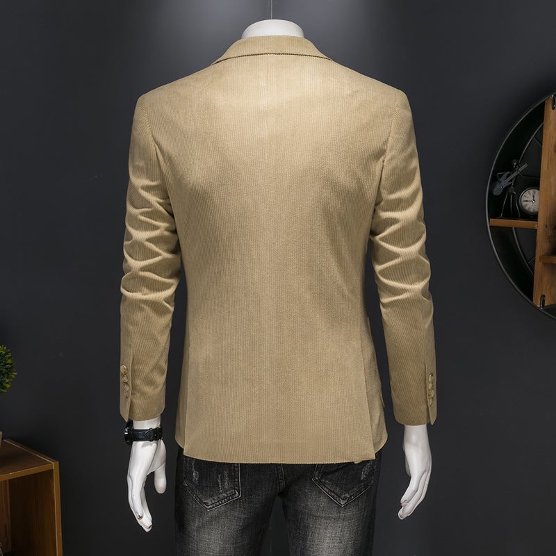 Corduroy-2024 بدلة عادية الرجال نحيفة تناسب بدلة سترة غربية واحدة DX6948P165 - Image 5