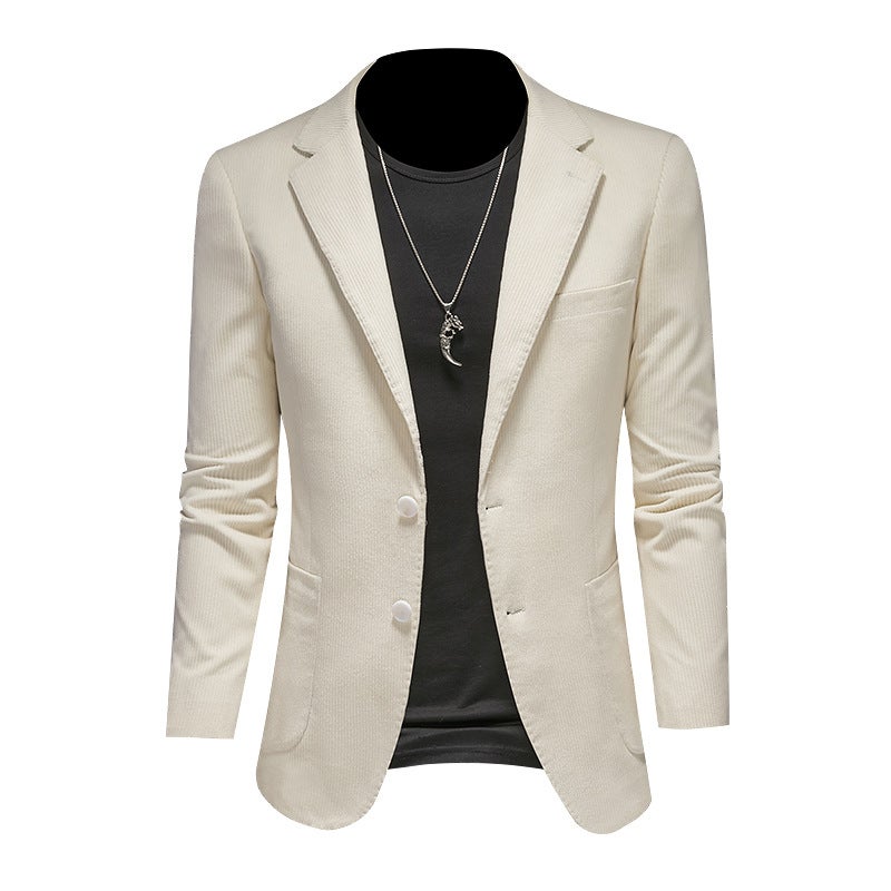 Corduroy-2024 بدلة عادية الرجال نحيفة تناسب بدلة سترة غربية واحدة DX6948P165 - Image 1