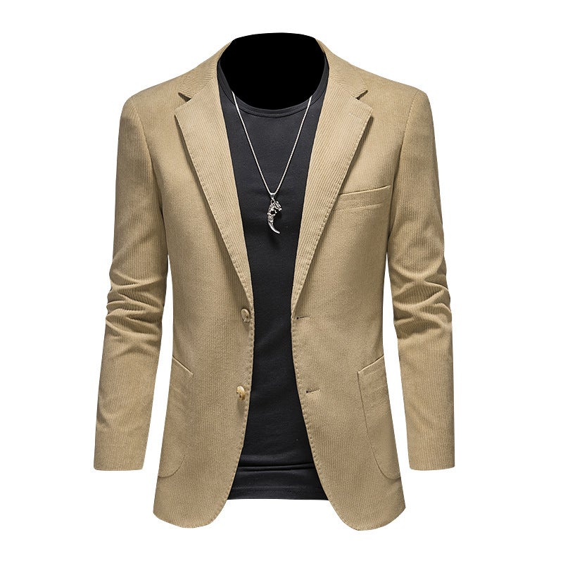 Corduroy-2024 بدلة عادية الرجال نحيفة تناسب بدلة سترة غربية واحدة DX6948P165 - Image 2