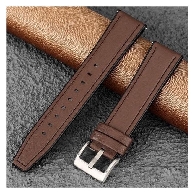 ten.tech Leather Bands Compatible with Huawei Watch GT4 Pro/GT4 46mm/GT Runner/Watch 4 Pro/Watch 4 Wristband Strap Replacement Bracelet for Huawei GT 3 46mm/GT 2 Pro Brown - Image 1