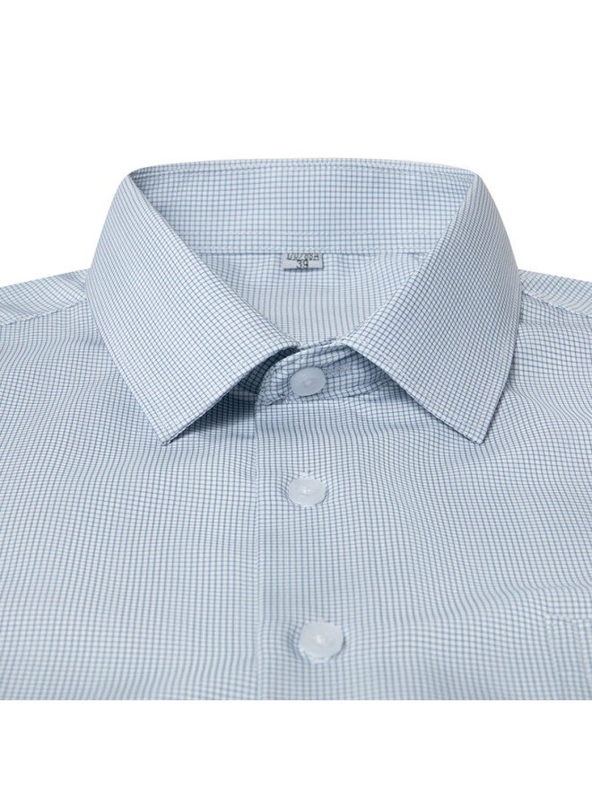 Limeng Men's Easy Care Long Sleeve Dress Shirt Business Formal Workwear Plaid Striped Shirt 901 42 - Image 2