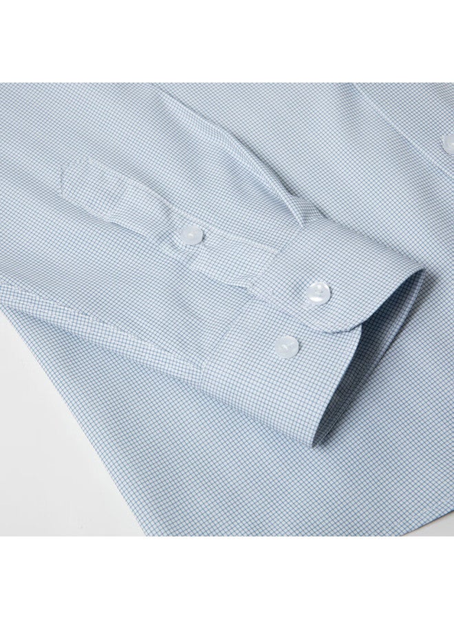 Limeng Men's Easy Care Long Sleeve Dress Shirt Business Formal Workwear Plaid Striped Shirt 901 42 - Image 4