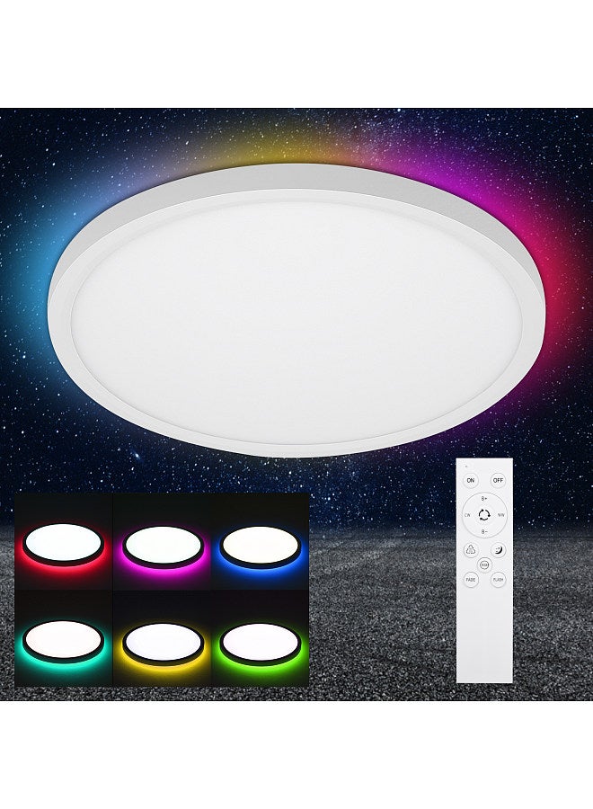 Ceiling Light Double-sided RGB+Three-Color Temperate Remote Control Ships Without Batteries