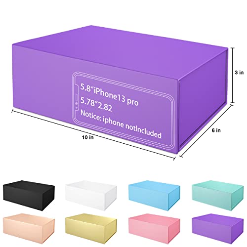 ROSTELACK Purple Gift Box 10 x 6 x 3 with Magnetic Closure Lid Gifts Boxe for PresentsBridesmaid Gift BoxesCute BoxBirthday Gift BoxsLuxury for Gifts Packaging Magnetic Gift Box for Wrapping Gifts Purple - Image 5
