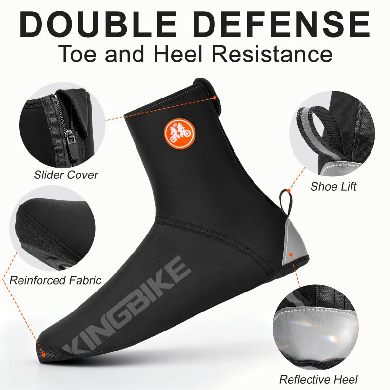 KINGBIKE Cycling Shoe Cover for Cold Weather Windproof Warmer Lining Waterproof Shoe Covers for Road Bike Mountain Bike with Reflective Design (CR-Pro, XL 10-11) - Image 3