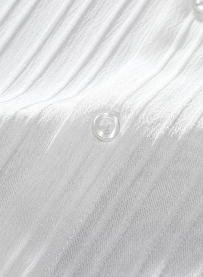 تايك تو طقم قميص قصير بأكمام قصيرة وياقة واقفة مخططة وبنطلون من ستايلي - Image 4