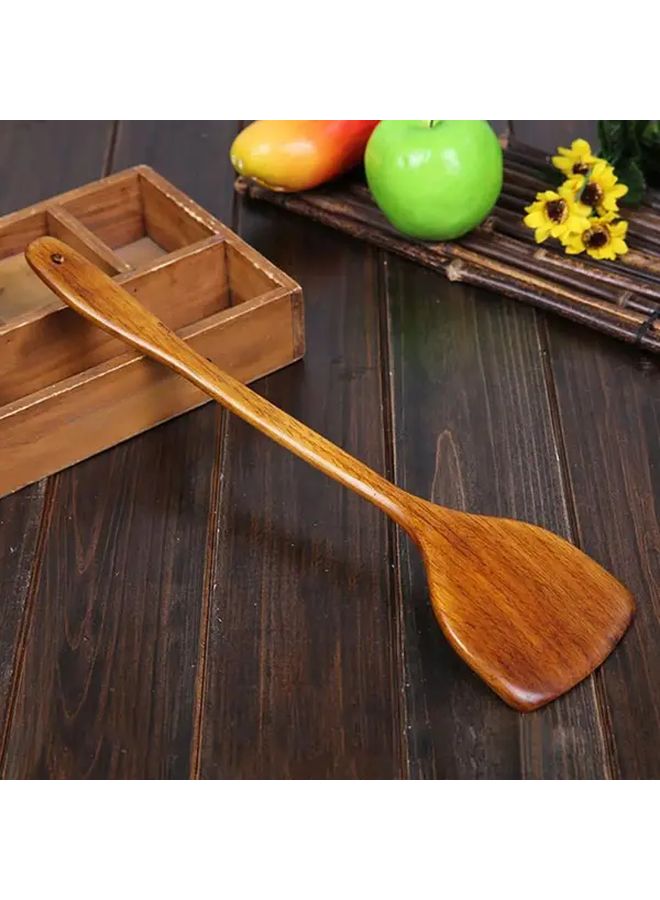 One Wooden Spatula Long Handle Heat Resistant Kitchen Tool Compatible With Non Stick Frying Pans For Stir Frying Safe For The Pan Ideal For Home Cooking 1pc - Image 1