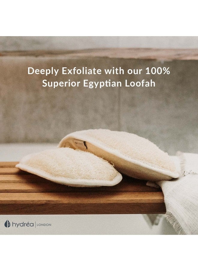 Hydrea London Exfoliating Glove Organic Egyptian Shower Loofah & Dualsided Face Mitt Exfoliator Body Scrubber For Men & Women Dead Skin Cell Remover & Bath Scrub For Deep Exfoliation & Detox - Image 2