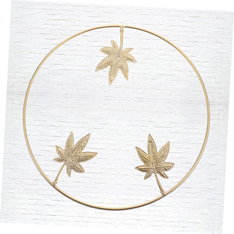 klarako 1pc Maple Abstract Ornaments Pendant Statue Round Living Patio Wall Gold Sculpture Bedroom Frame Wrought Props Adornment Golden Ornament Decors Hanging Sculptures Parts - Image 5