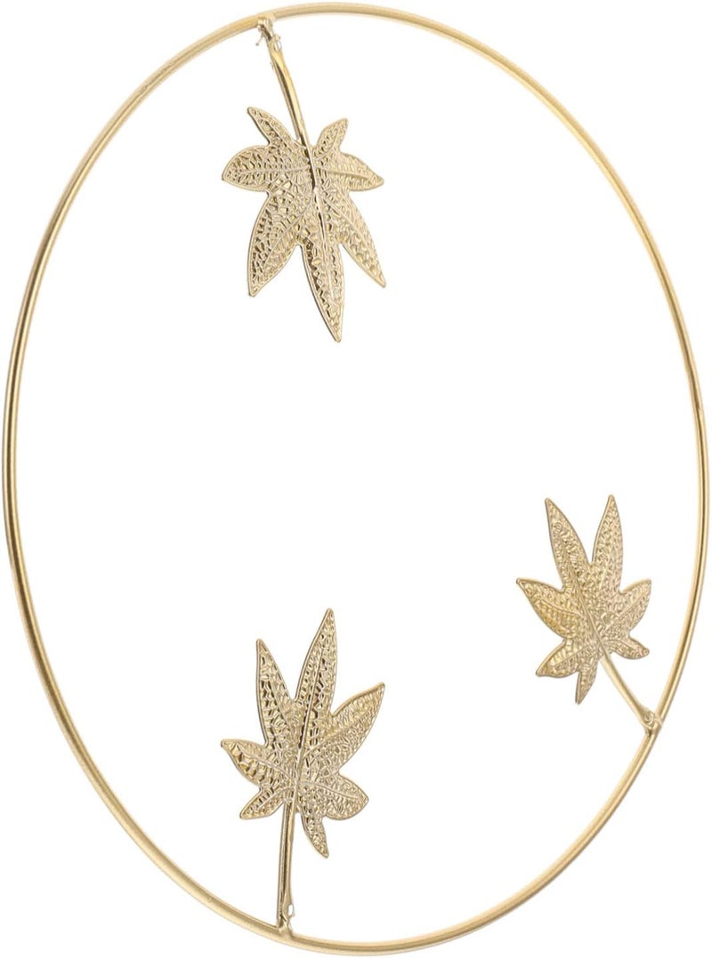 klarako 1pc Maple Abstract Ornaments Pendant Statue Round Living Patio Wall Gold Sculpture Bedroom Frame Wrought Props Adornment Golden Ornament Decors Hanging Sculptures Parts - Image 1