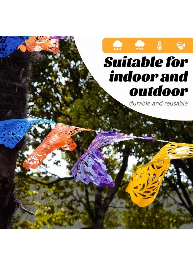 DomeStar Mexican Party Banner 18Ft Plastic Fiesta Banner Papel Picado Banner Multicolor Cinco De Mayo Decorations For Mexican Theme Party Birthday Dia De Los Muertos  - Image 5