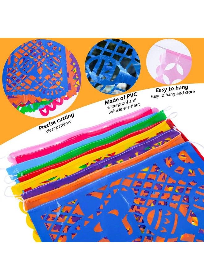 DomeStar Mexican Party Banner 18Ft Plastic Fiesta Banner Papel Picado Banner Multicolor Cinco De Mayo Decorations For Mexican Theme Party Birthday Dia De Los Muertos  - Image 4