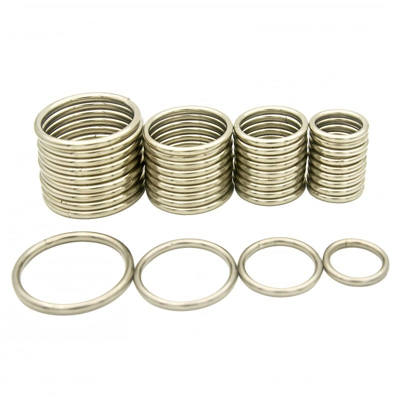ZoloAJay 40pcs 4 Sizes O Rings Welded Strong Metal Silver Heavy Duty Round Ring for Pet Collars Accessories Buckle Belts Strap Webbing Sewing - Image 1