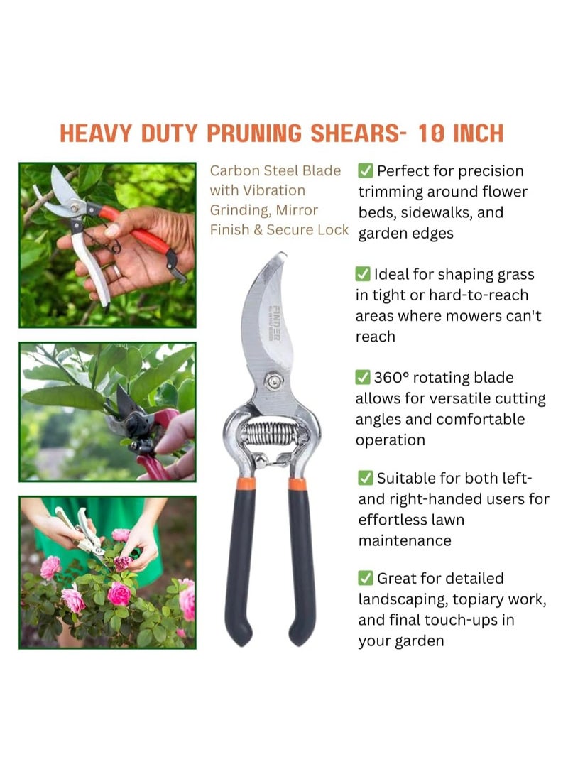 Generic FINDER Heavy Duty Pruning Shears, Carbon Steel Blade with Vibration Grinding and Mirror Finish, with Secure Lock for Effortless Gardening, 10 inch, 191668, Bonsai Cutters, Indoor Outdoor Use - Image 5