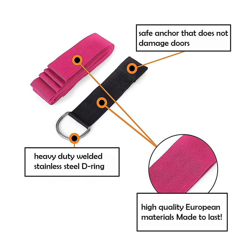 tchrules Door Leg Stretcher  Door Flexibility & Stretching Leg Strap - Great For Ballet Cheer Dance Gymnastics Or Any Sport Leg Stretcher Door Flexibility Trainer Premium Stretching Equipment (Rose Red) - Image 5