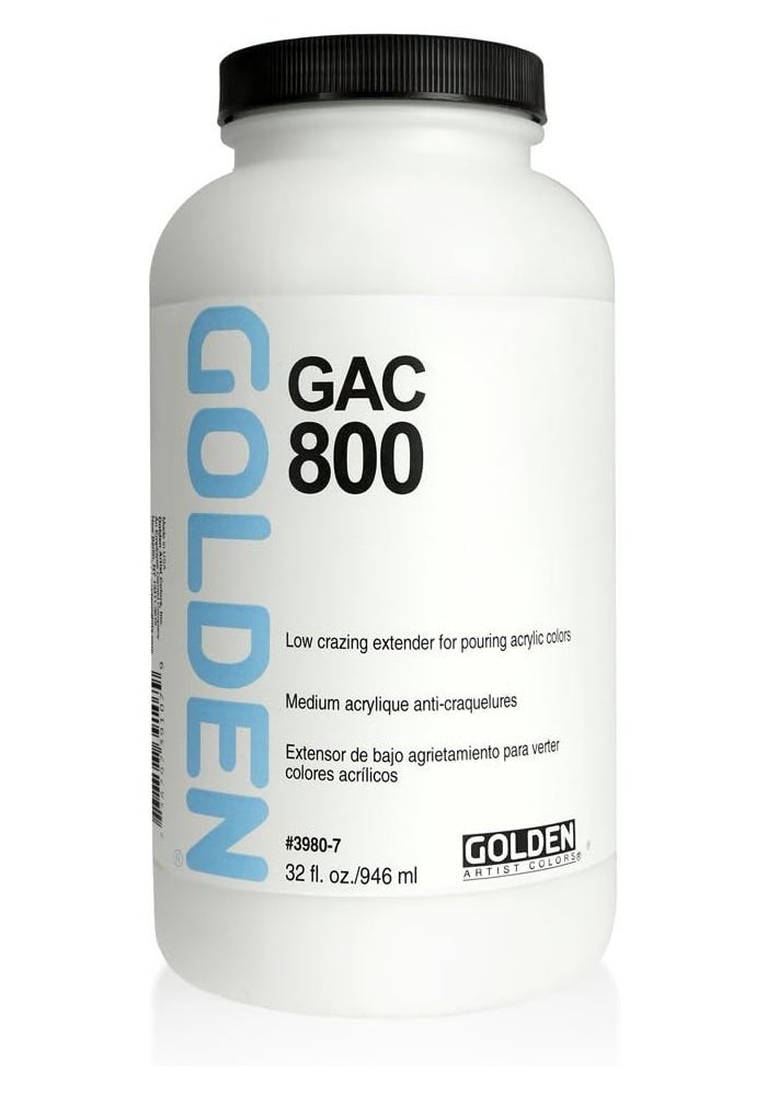 GOLDEN GAC 800 Low Crazing Extender for Pouring Acrylic Colors - 32 Fl Oz
