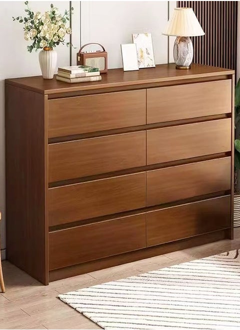 Multipurpose Use Modern Style Invisible Handle Design Wooden Chest of 8 Drawers Ample Storage Rack Display Rack Table TV Stand Sofa Side Table Console Table for Bedroom Living Room Home Furniture 90x40x104 cm