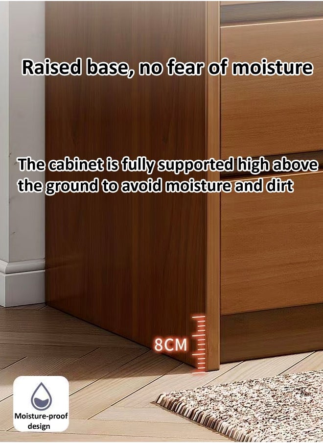 Multipurpose Use Modern Style Invisible Handle Design Wooden Chest of 8 Drawers Ample Storage Rack Display Rack Table TV Stand Sofa Side Table Console Table for Bedroom Living Room Home Furniture 90x40x104 cm