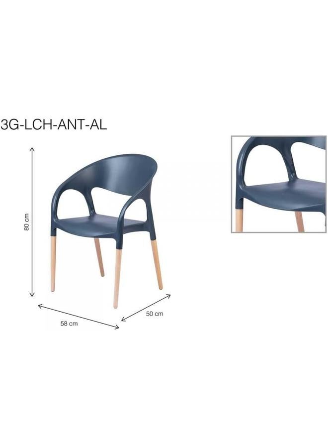 SGC Luna Arm Chair Antracite Gray Aluminium Legs 80X58X50 Cm - Image 2