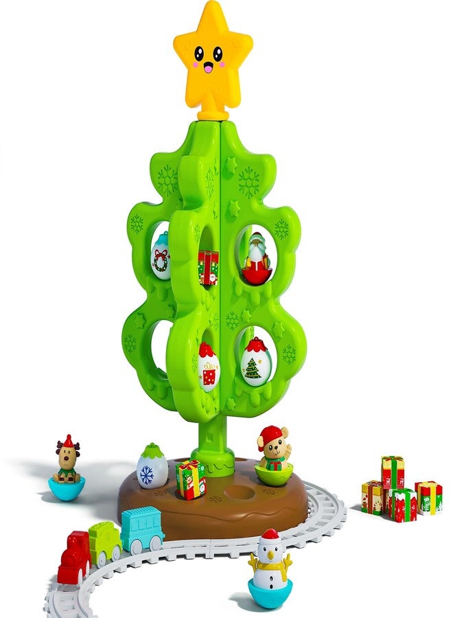 Surelect My First Christmas Tree for Toddlers, Montessori Christmas Decoration Toy with Ornaments, Mini Train Set, Roly Poly Toys, Finger Puppets, Birthday Xmas Gifts for Little Kids Boys and Girls - Image 1