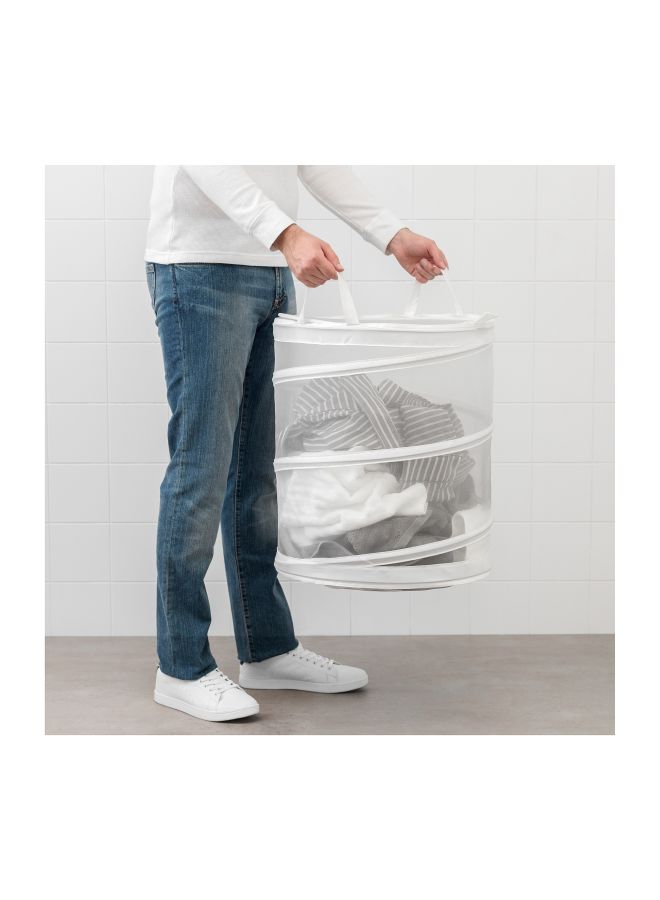 Cylindrical Laundry Bag White 50x45centimeter - Image 3