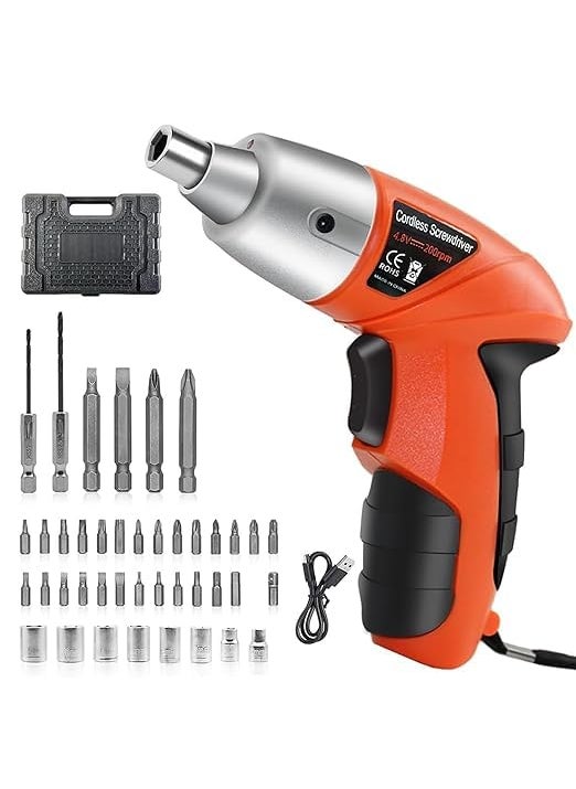 Pomeroy Cordless Electric Screwdriver Machine with Bits And LED Light 45 in 1 Rechargeable Screwdriver Drill Machine with Reversible Function for Home DIY Use Easy to Use  - Image 2
