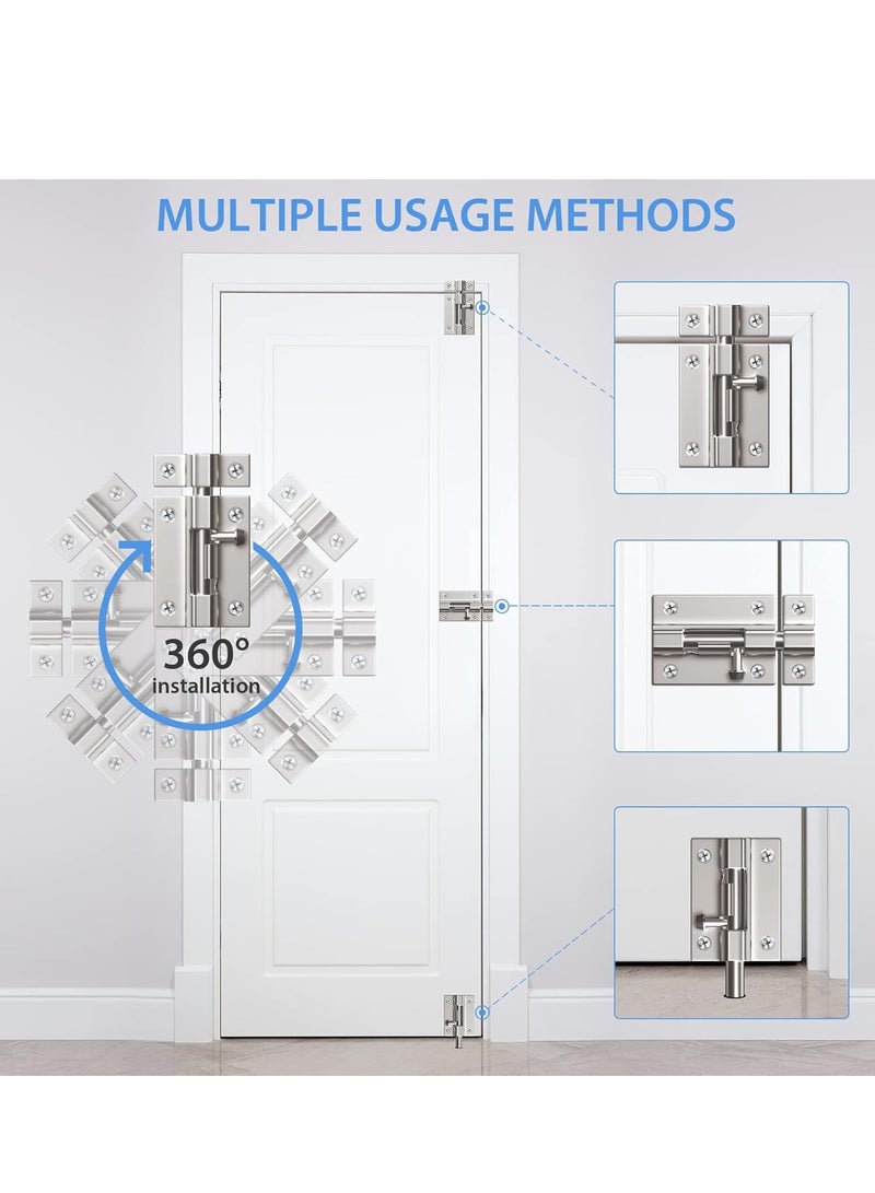 2 Packs Of Door Security Slide Latch Lock, Heavy Duty Solid Thicken Steel, Gate Barrel Bolt, Door Lock for More Security and Privacy - Image 5