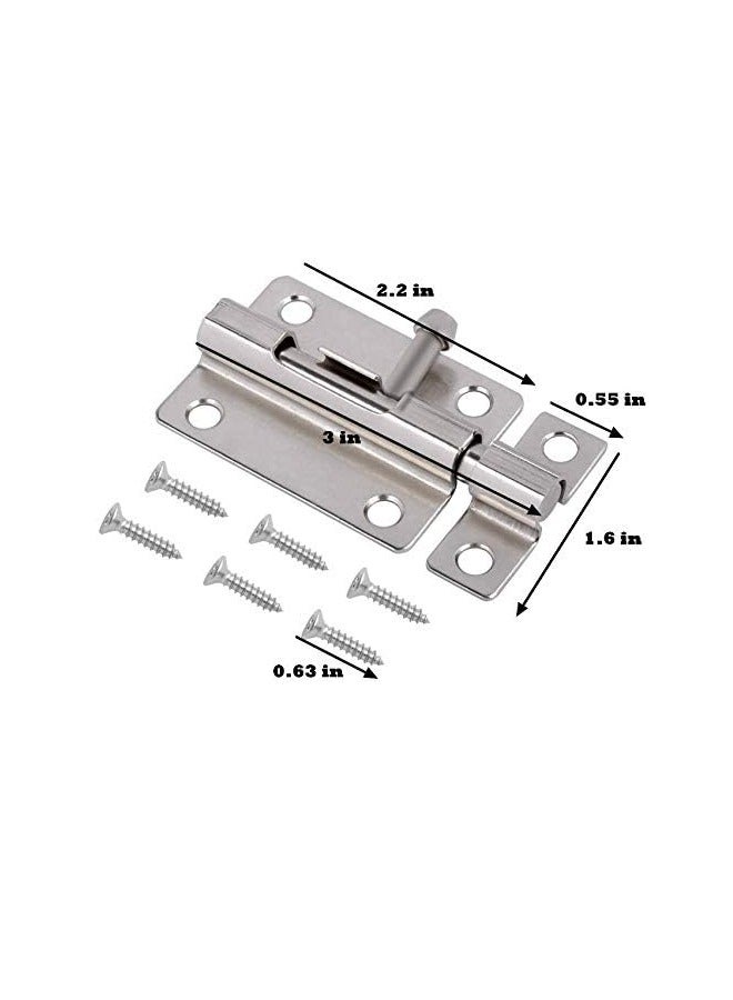 2 Packs Of Door Security Slide Latch Lock, Heavy Duty Solid Thicken Steel, Gate Barrel Bolt, Door Lock for More Security and Privacy - Image 2