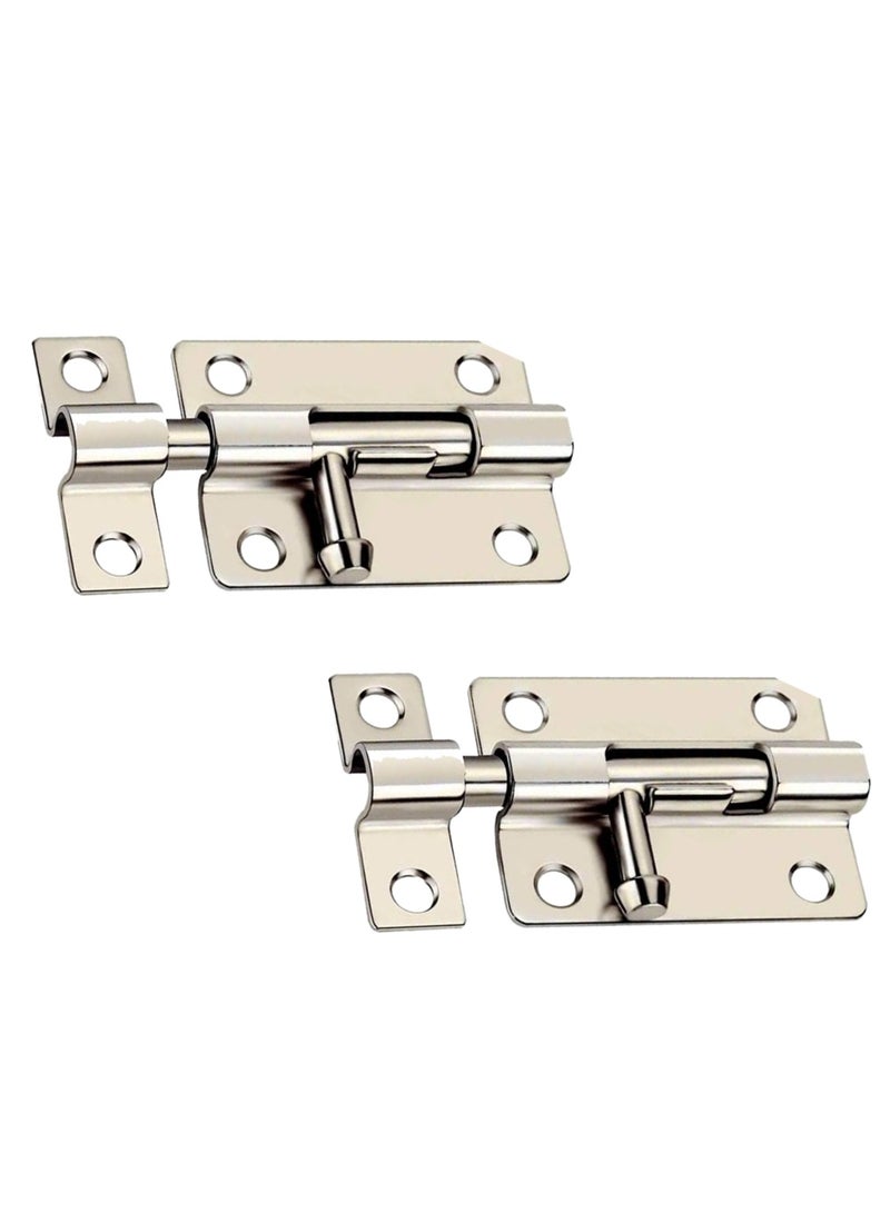 2 Packs Of Door Security Slide Latch Lock, Heavy Duty Solid Thicken Steel, Gate Barrel Bolt, Door Lock for More Security and Privacy - Image 1