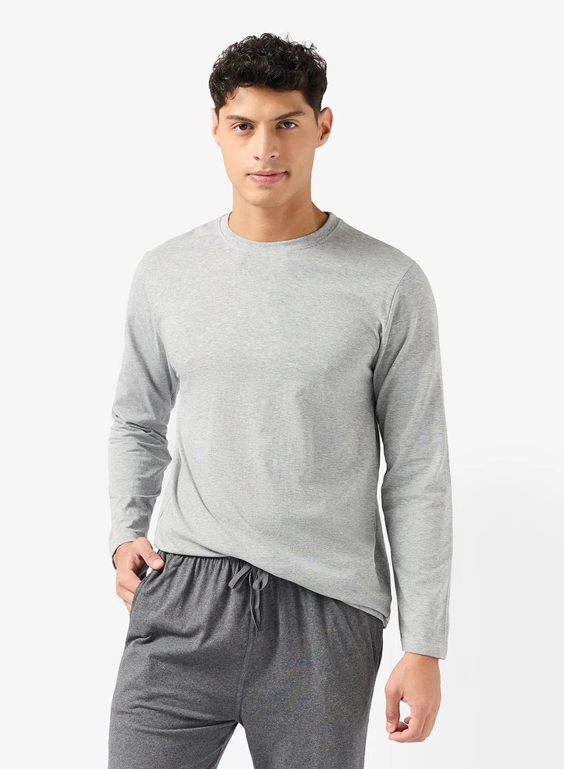 Robert Wood  Essential Long Sleeve T-Shirt And Pyjamas Set for Men | Best Price UAE