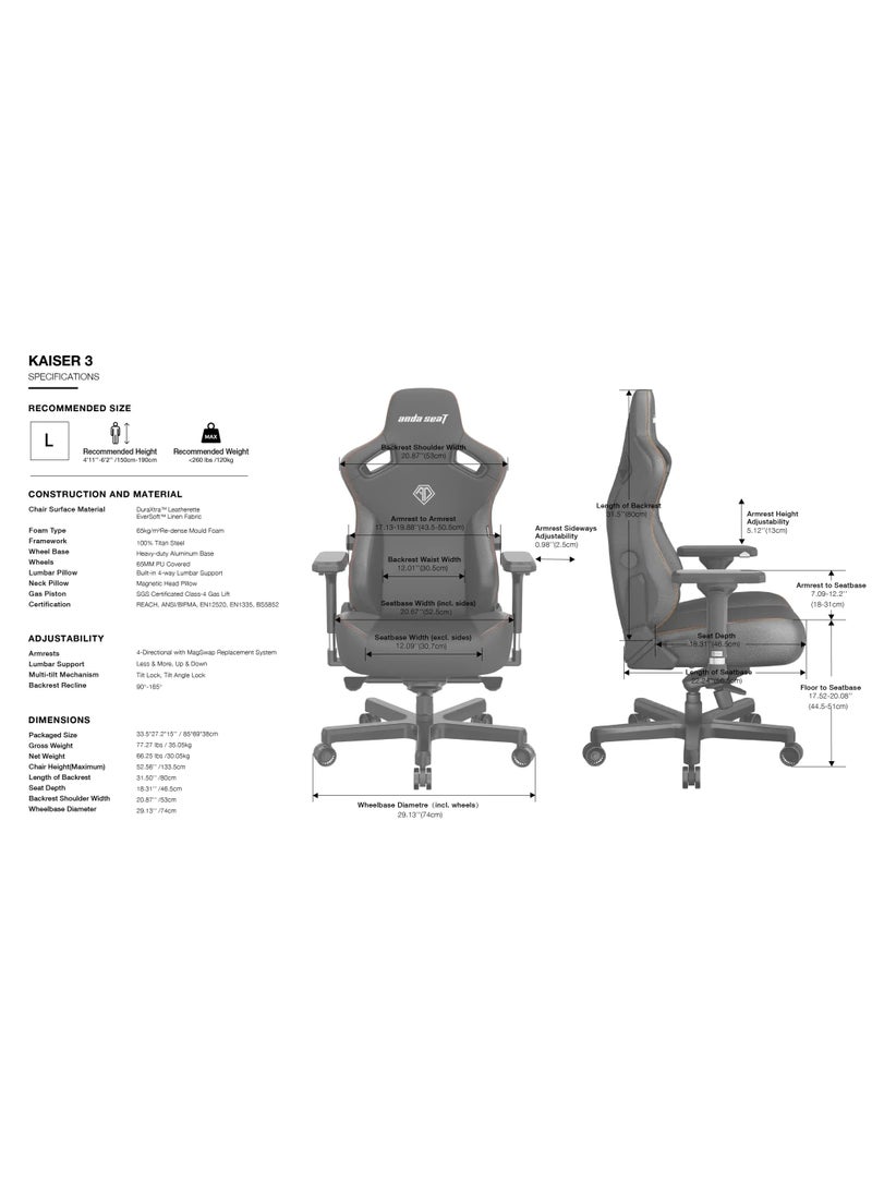 Anda Seat - Kaiser Series 3 Premium Gaming Chair L - Robin Egg Blue - Image 1