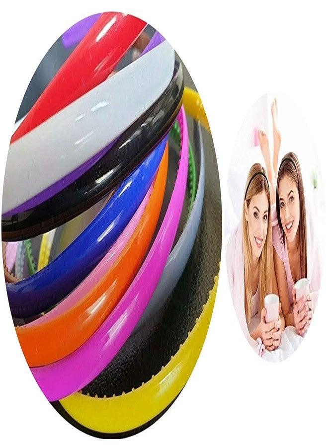 HRBS Girls Set Of 12 Multi Color Plastic Hair Bands-random multi colour (wide) - Image 5