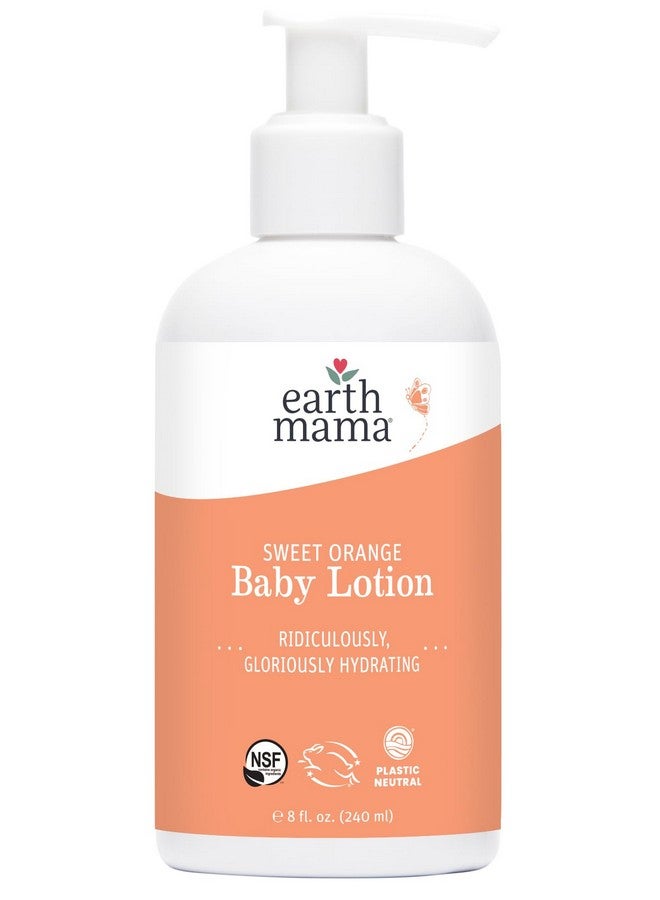 Earth Mama Earth Mama Sweet Orange Baby Lotion | Moisturizing Body Lotion for Dry Skin, Newborn Baby Lotion Sensitive Skin Care, Face Lotion for Babies & Kids with Shea Butter, Calendula & Aloe, 8 Fl Oz - Image 1