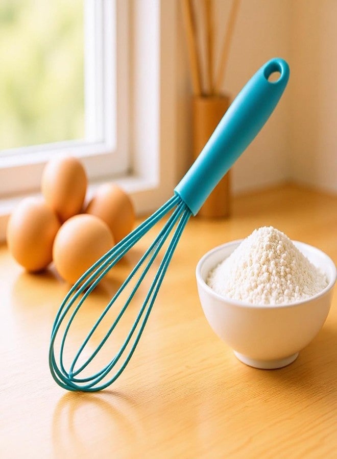 BRIIEC 1-Piece Pink Silicone Mini Baking Whisk BRIIEC 6.89-inch Non Stick Balloon Whisk Small Egg Beater for Beating, Mixing, Blending - Image 3