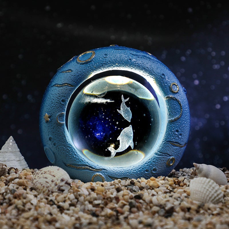 Ocean Shell Dolphin Crystal Night Light Decor Smart Dolphin - Image 2