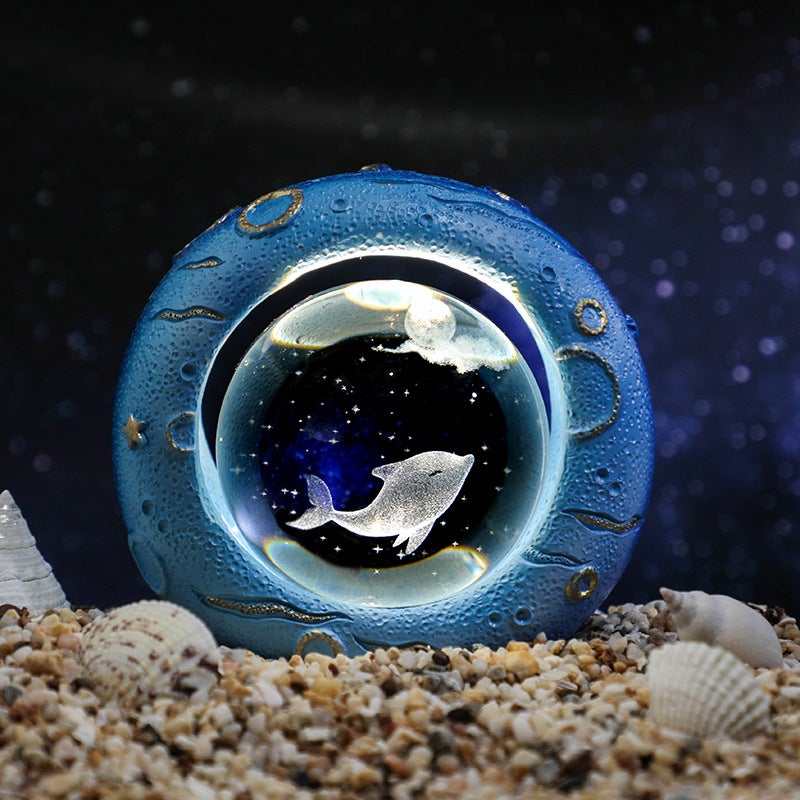 Ocean Shell Dolphin Crystal Night Light Decor Smart Dolphin - Image 3