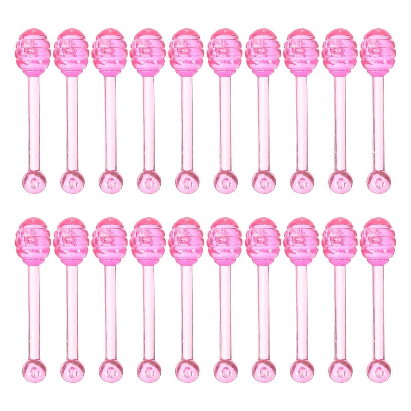 100pcs Lip Balm Applicator: Beauty Face/Eye Cream Spatula Mini Honey Dipper - Reusable Lip Gloss Applicator Spoon/Scoop/Stick for Skincare/Cosmetic/Makeup Jar, Pink - Image 1