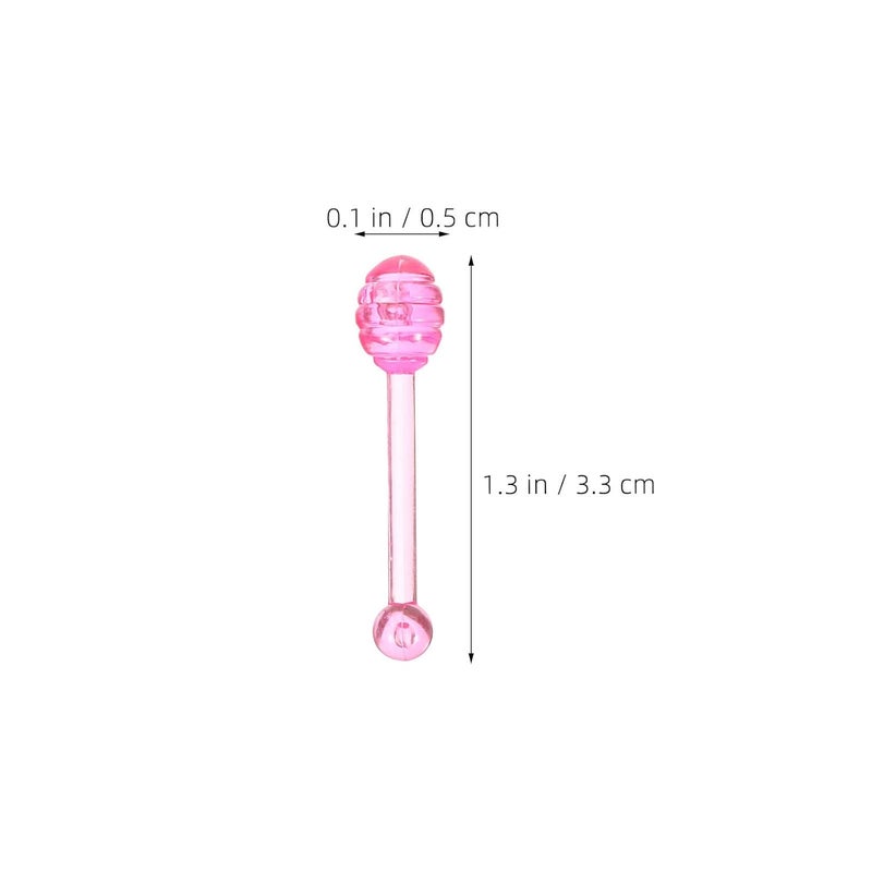 100pcs Lip Balm Applicator: Beauty Face/Eye Cream Spatula Mini Honey Dipper - Reusable Lip Gloss Applicator Spoon/Scoop/Stick for Skincare/Cosmetic/Makeup Jar, Pink - Image 2