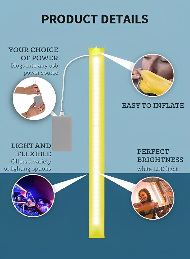 Camping Lights, Outdoor Camping Lantern Tent Lights Foldable, Dimmable, Magnetic Attachment, USB Powered Inflatable LED Tent Light for Camping, Hiking