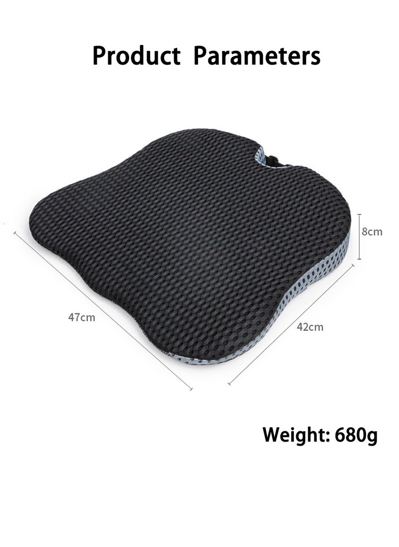 EqiEch - 4D Mesh Covered Breathable Ergonomic Enhanced Seat Memory Foam Black Seat Cushion Driving Car Seat Cushion Improves Vision Posture - Image 1