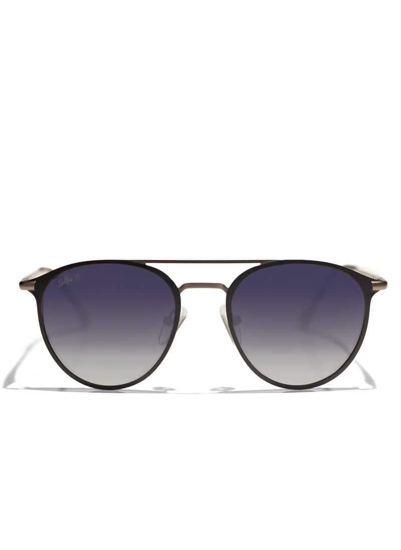 selfie Selfie Polarized Black Lense Black Metal Frame Sunglasses, SE8260-C2  - Image 1