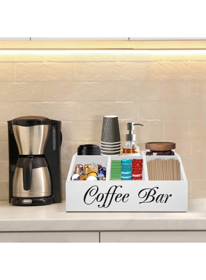 FALAHOM Coffee Station Organizer, Farmhouse Wood Coffee Bar organizer Countertop for Accessories, Pod Syrup Condiment Organizer Holder - Image 2