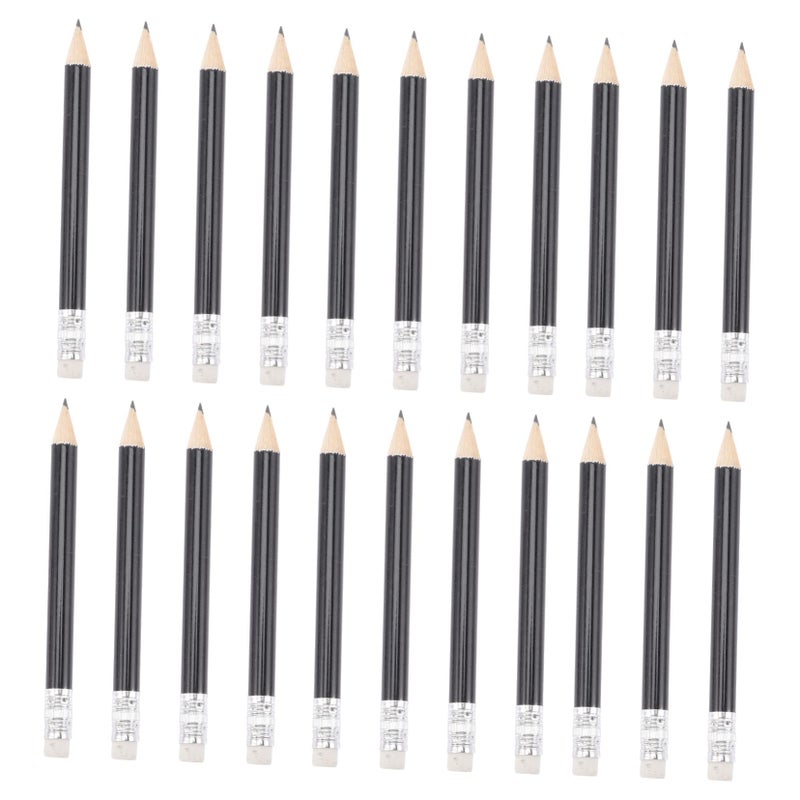 24 Pcs Mini Black Golf Pencils With Erasers School Stationery For Kids - Image 2