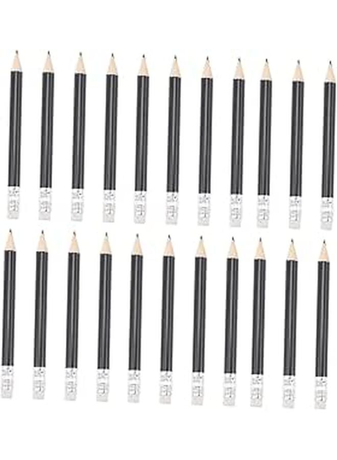 24 Pcs Mini Black Golf Pencils With Erasers School Stationery For Kids - Image 1
