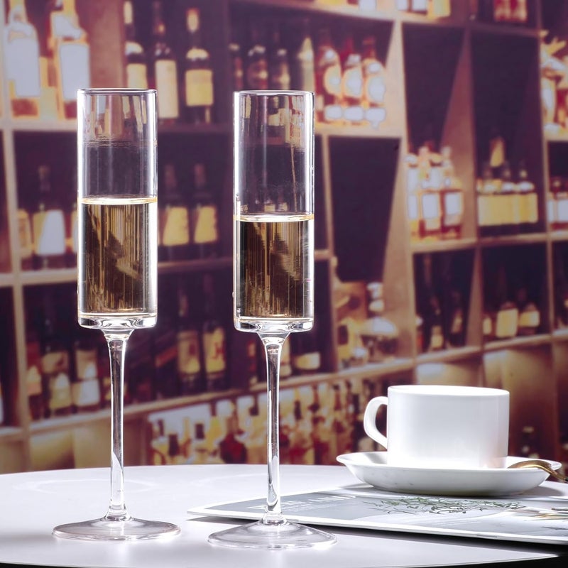 DEVKUVAR DEVKUVAR 190 ml Chelvemro Champagne Glass Set of 2 Pcs Flute Long Stem Wine Red Wine White Wine Drinking Glass Hotel Parties Bar Glasses - Image 5